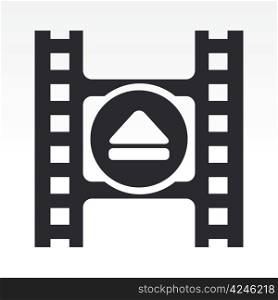 Vector illustration of isolated video eject icon. Vector illustration of single isolated video eject icon
