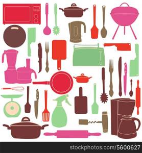 vector illustration of kitchen tools for cooking