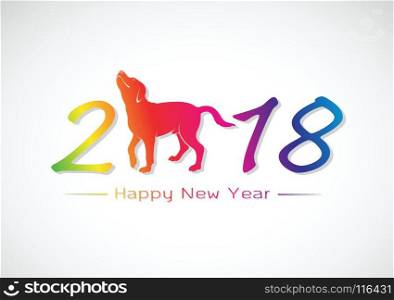 Vector illustration of labrador dog, 2018 new year card, Year of the dog. Design for greeting cards. banners, posters, invitations. Easy editable layered vector illustration.