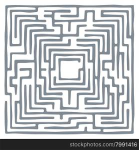 Vector illustration of labyrinth. Some wrong ways and one exit.