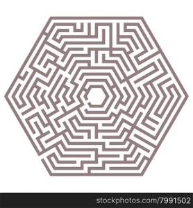 Vector illustration of labyrinth. Some wrong ways and one exit.