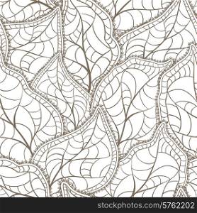 Vector illustration of leaves seamless pattern.