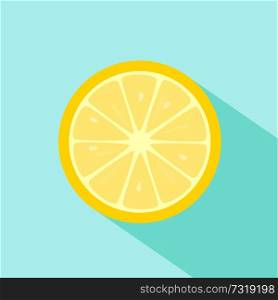 Vector illustration of lemon. Flat design with long shadow