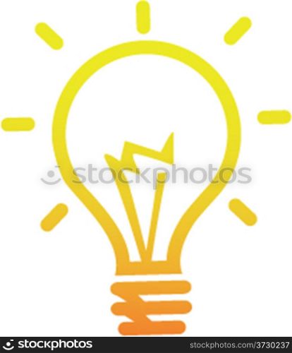 Vector illustration of light bulb with beams