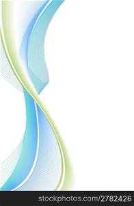 Vector illustration of lined art on a blank white background. Blue, green and clean.