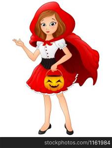 Vector illustration of little red riding hood