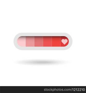 vector illustration of love meter red heart concept