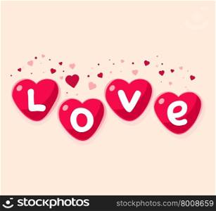 Vector illustration of lovely red hearts on white background. Art design for Valentine&rsquo;s Day greetings and card, web, banner, poster, flyer, brochure, print.