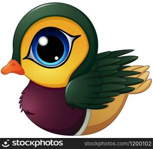 Vector illustration of Mandarin duck cartoon
