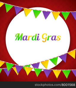 Vector illustration of Mardi Gras background with flags