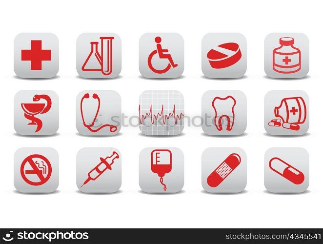 Vector illustration of medecine icons .You can use it for your website, application or presentation