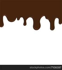Vector illustration of melted chocolate on white background