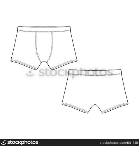 Vector illustration of men s underpants. man underwear. Boxer shorts isolated on white background. Vector illustration of men s underpants. man underwear. Boxer shorts