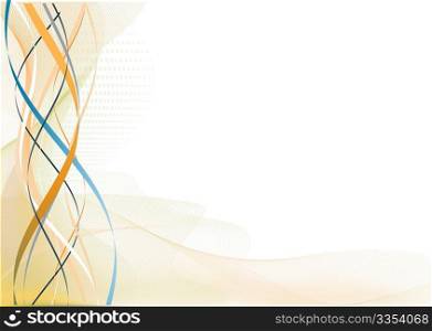 Vector illustration of meshes curved lines and color splashes