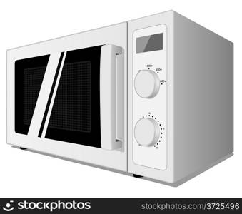 Vector illustration of microwave oven isolated on white background.