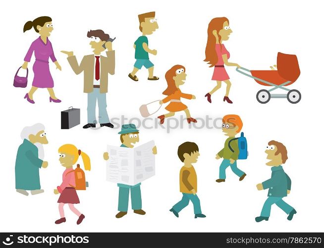 Vector illustration of miscellaneous cartoon people collection