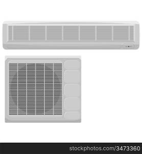 Vector illustration of modern air conditioning on a white background