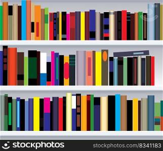 vector illustration of modern bookshelf