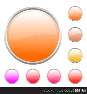 Vector illustration of modern shiny round buttons set
