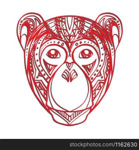 Vector illustration of monkey with a carved pattern for your creativity. Vector illustration of monkey with a carved pattern for your cre