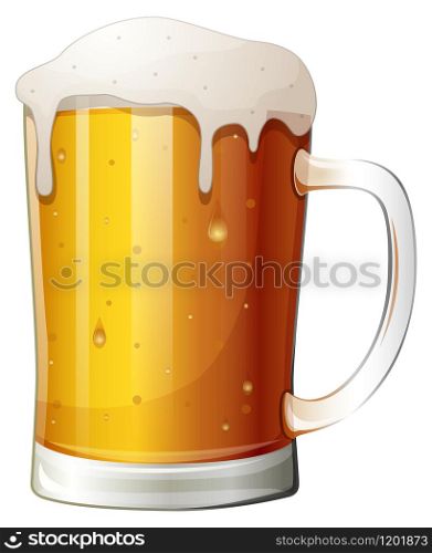 Vector illustration of Mug beer on a white background