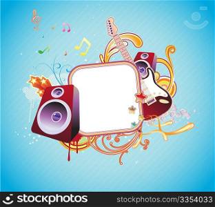 Vector illustration of music abstract frame