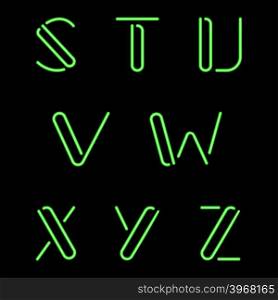 Vector illustration of Neon Letters. Eps 10. Neon Letters