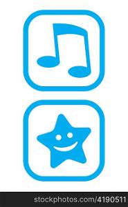 Vector Illustration of Note and Star Icons