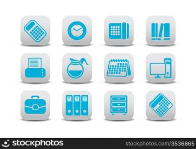 Vector illustration of office equipment icons. You can use it for your website, application or presentation