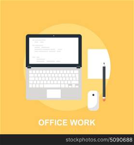 Vector illustration of office work flat design concept.. Office Work