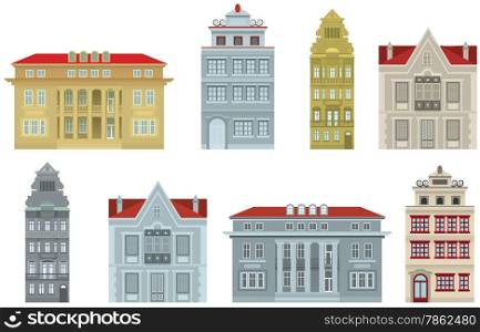 Vector illustration of old houses