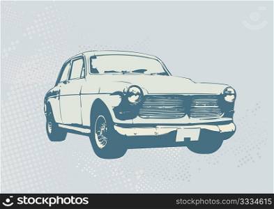Vector Illustration of old vintage custom collector&acute;s car