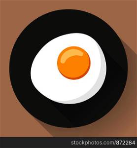 Vector illustration of omelette. Flat designed style icon.. Vector illustration of omelette
