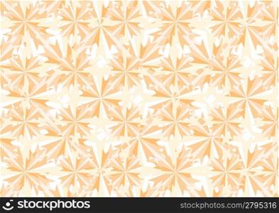 Vector illustration of orange crystals and stars pattern. Retro abstract Background