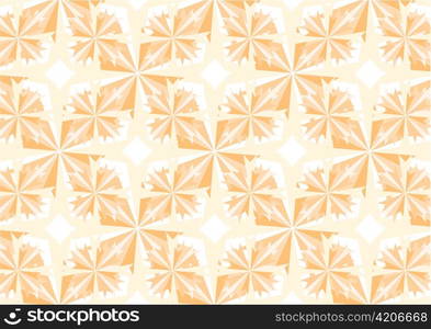 Vector illustration of orange crystals and stars pattern. Retro abstract Background.