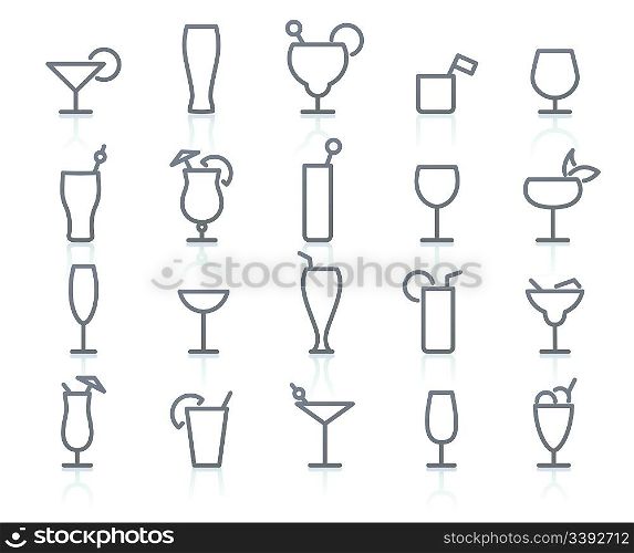 Vector illustration of original Alcohol Glasses with different styles
