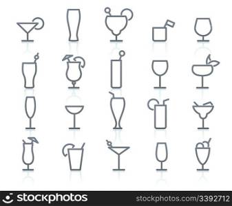 Vector illustration of original Alcohol Glasses with different styles