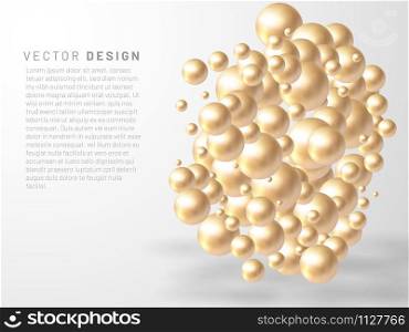 Vector illustration of overlapping abstract balls or bubbles. Realistic 3D sign. suitable for any background