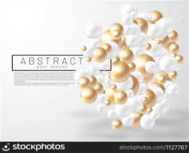 Vector illustration of overlapping abstract balls or bubbles. Realistic 3D sign. suitable for any background