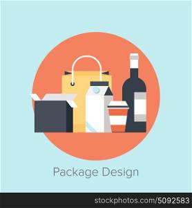 Vector illustration of packaging flat design concept.