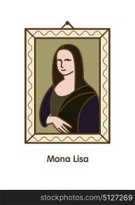 Vector illustration of painting of the great Leonardo. Mona Lisa.
