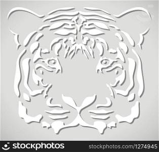 vector illustration of paper tiger head