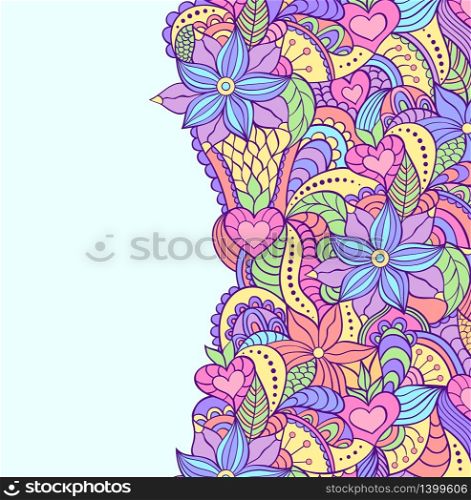 Vector illustration of pattern with abstract flowers.