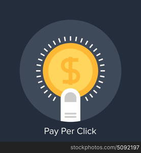 Vector illustration of pay per click flat design concept.