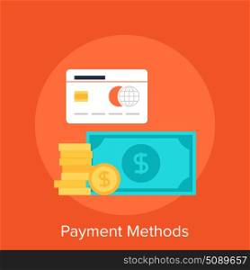 Vector illustration of payment methods flat design concept.