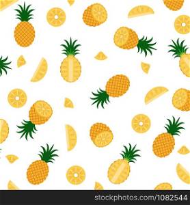 Vector illustration of pineapple pattern isolated on white background