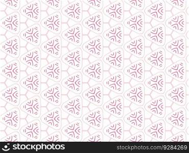 Vector Illustration of Pink Abstract Mandala or Ikat Texture Seamless Pattern for Wallpaper Background.
