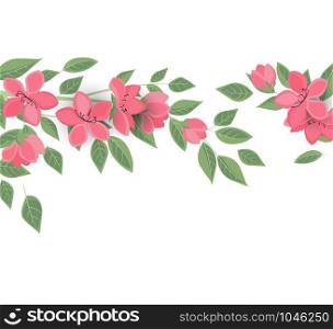 Vector illustration of pink flower. Romantic floral background. Romantic floral background