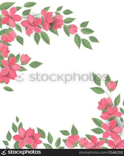 Vector illustration of pink flower. Romantic floral background. Romantic floral background