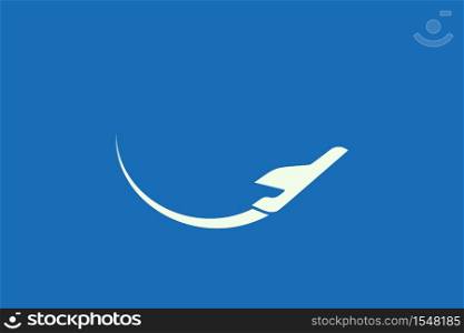 Vector illustration of plane shape design. Minimalist and simple logo, flat style, modern icon and symbol